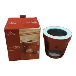 Holiday Time Ceramic Red Melt Burner Fragrance Christmas Tree Melts Included